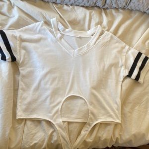 Off shoulder, tie Crop top